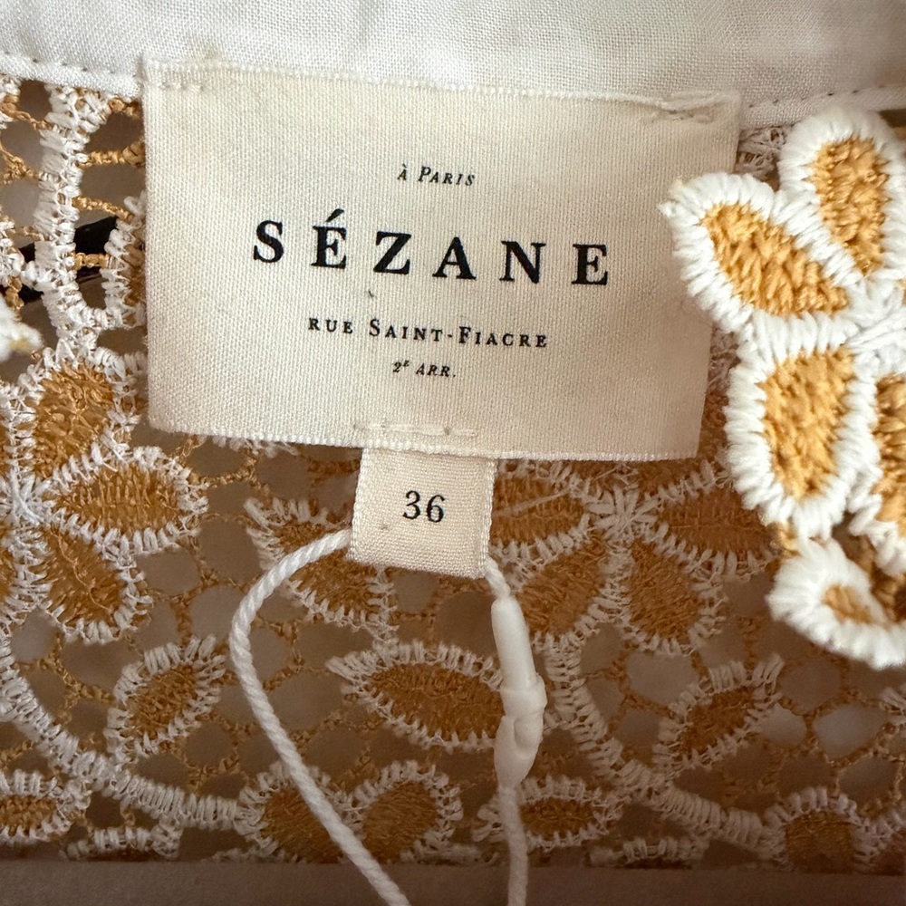 Sezane Chlo in Ochre Guipure lace - Picture 4 of 4